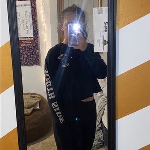 black riverdale long sleeve crop top
